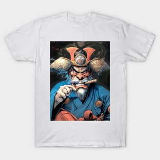 Puff Sumo: Ronin Samurai Puff Sumo Smoking a Cigar T-Shirt